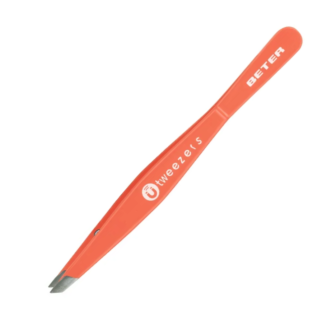 Pinza Magnética para Cejas Punta Recta Ü Tweezers Naranja | BETER