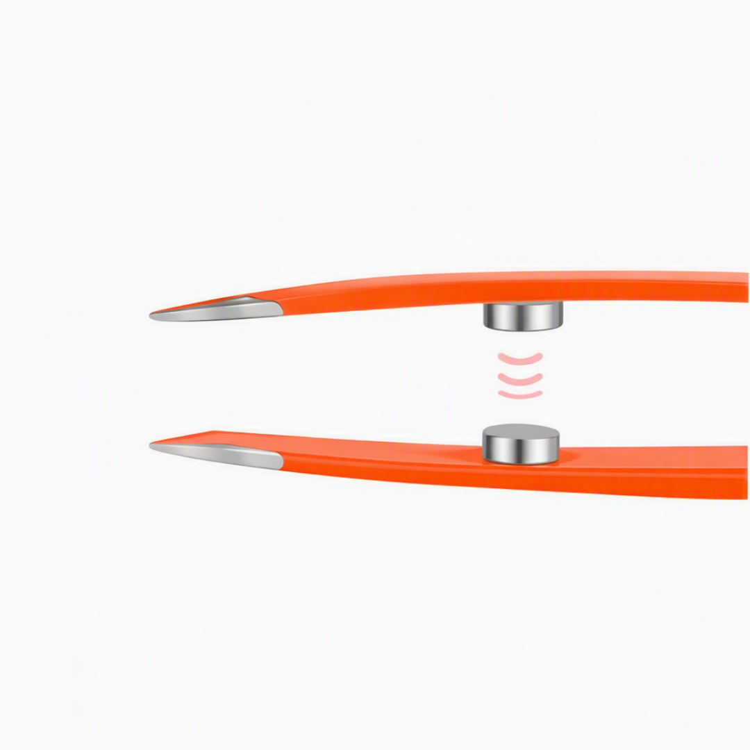 Pinza Magnética para Cejas Punta Recta Ü Tweezers Naranja | BETER